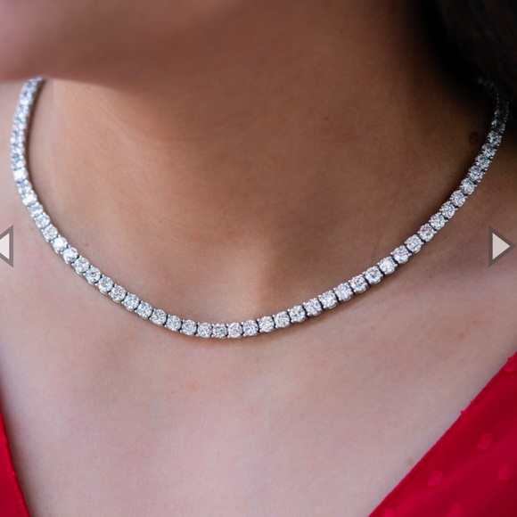 Sterling silver 4mm tennis necklace 16” - Picture 5 of 7